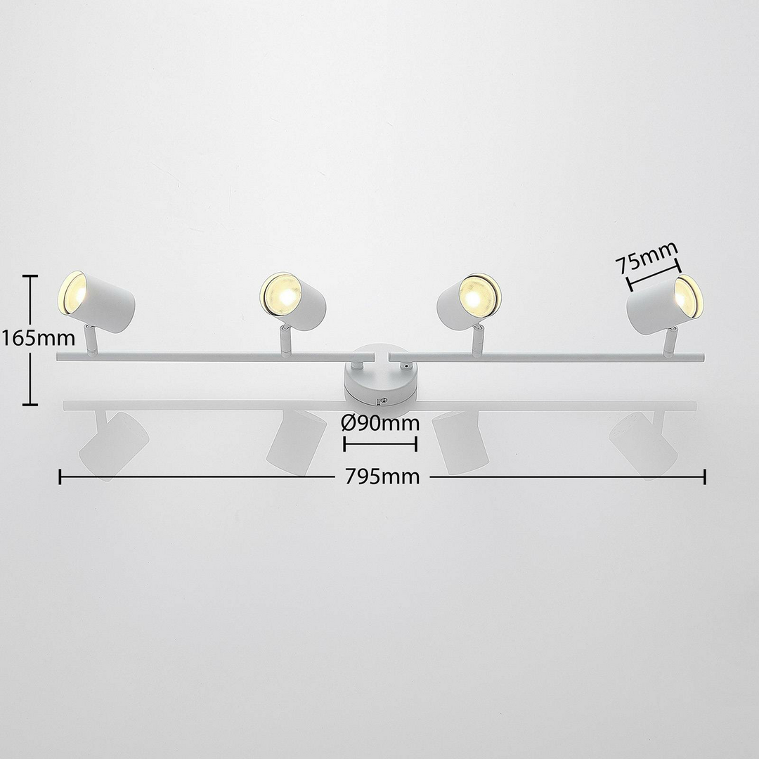 ELC Tomoki LED-Deckenlampe Deckenleuchte Deckenstrahler Lampe Leuchte 4 fl. Weiß