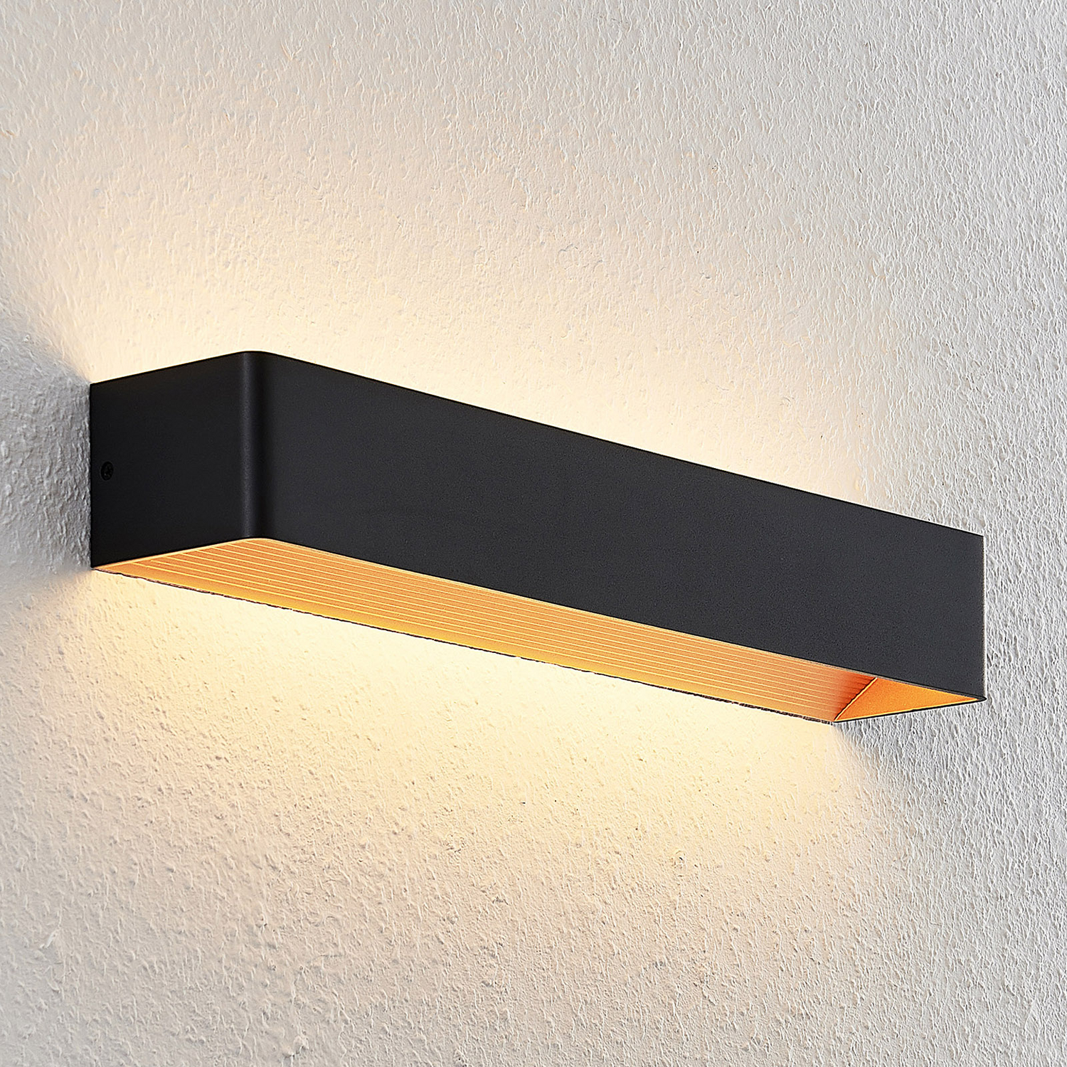 Applique murale LED Arcchio Karam, lampe murale, éclairage, lampe de couloir, 53 cm, noir
