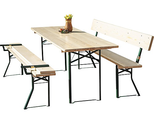 B-Ware Bierzeltgarnitur Festzeltgarnitur Set Gartentisch Fichte Natur 3 Tlg Siehe Text - 5945882013913