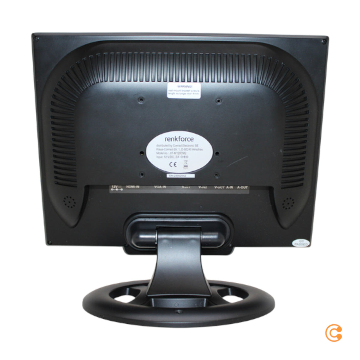 Renkforce LCD-Überwachungsmonitor Überwachungsbildschirm 30.48cm SIEHE TEXT/FOTO - 4016138825596