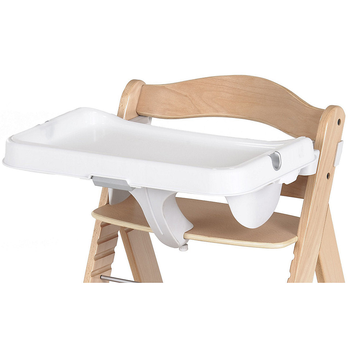 B-Ware Hauck Alpha Tray Esstisch Essbrett Mit Herausnehmbarem Tablett Hochstuhl Weiß