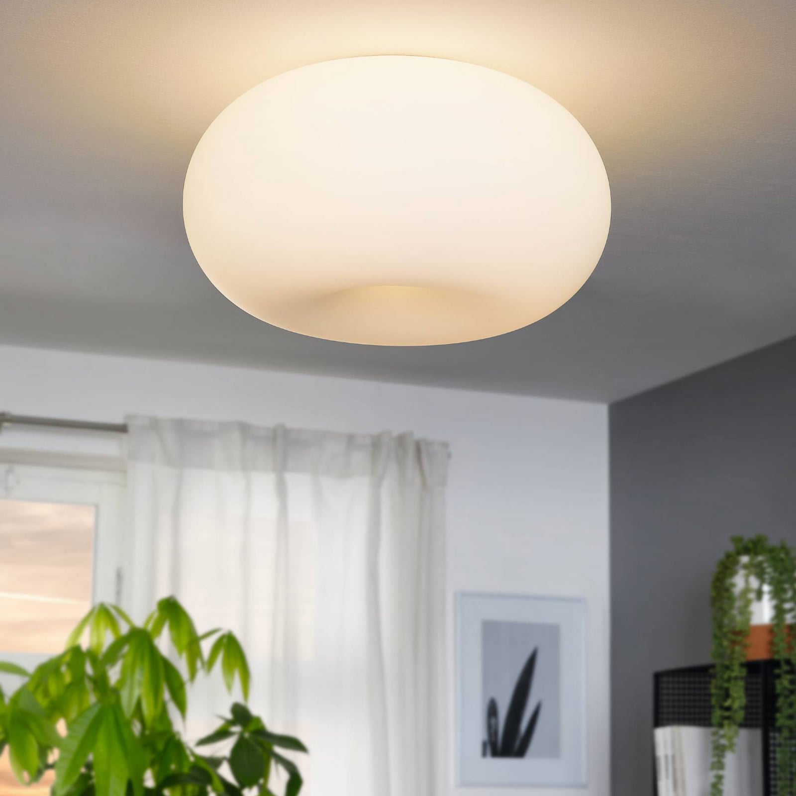 EGLO Deckenleuchte Lampe Optica LED dimmbar weiß nickel matt Ø35cm 21cm hoch - 9002759868123