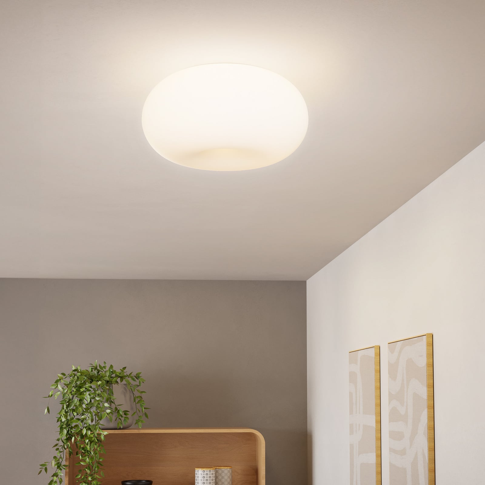 EGLO Deckenleuchte Lampe Optica LED dimmbar weiß nickel matt Ø35cm 21cm hoch - 9002759868123