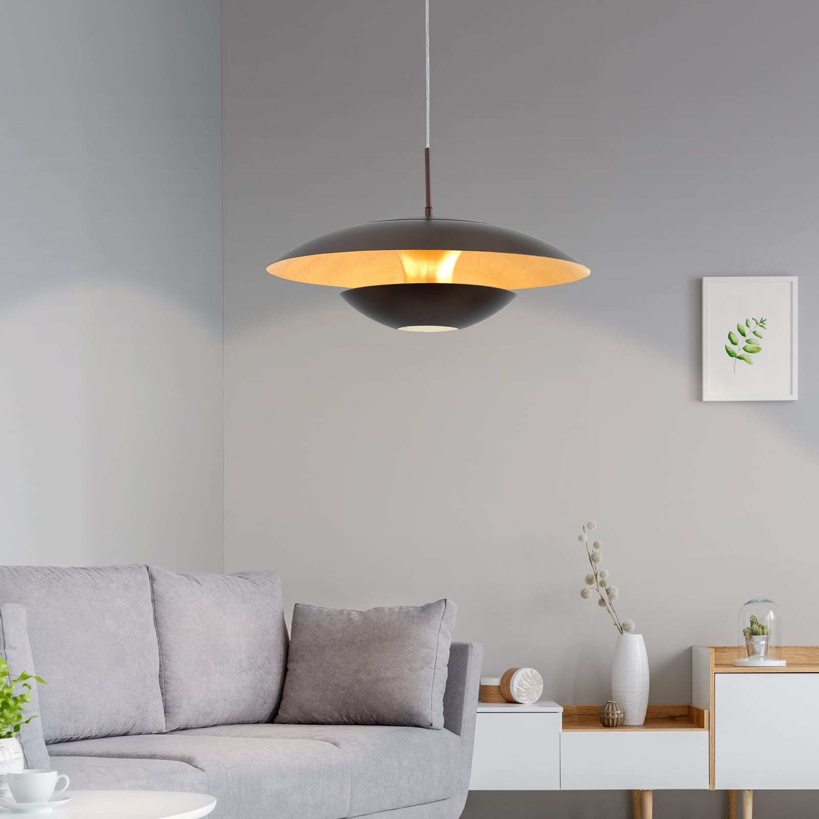 Eglo Hängeleuchte Nuvano LED Pendelleuchte Lampe dimmbar braun gold Ø 48 cm - 9002759957551