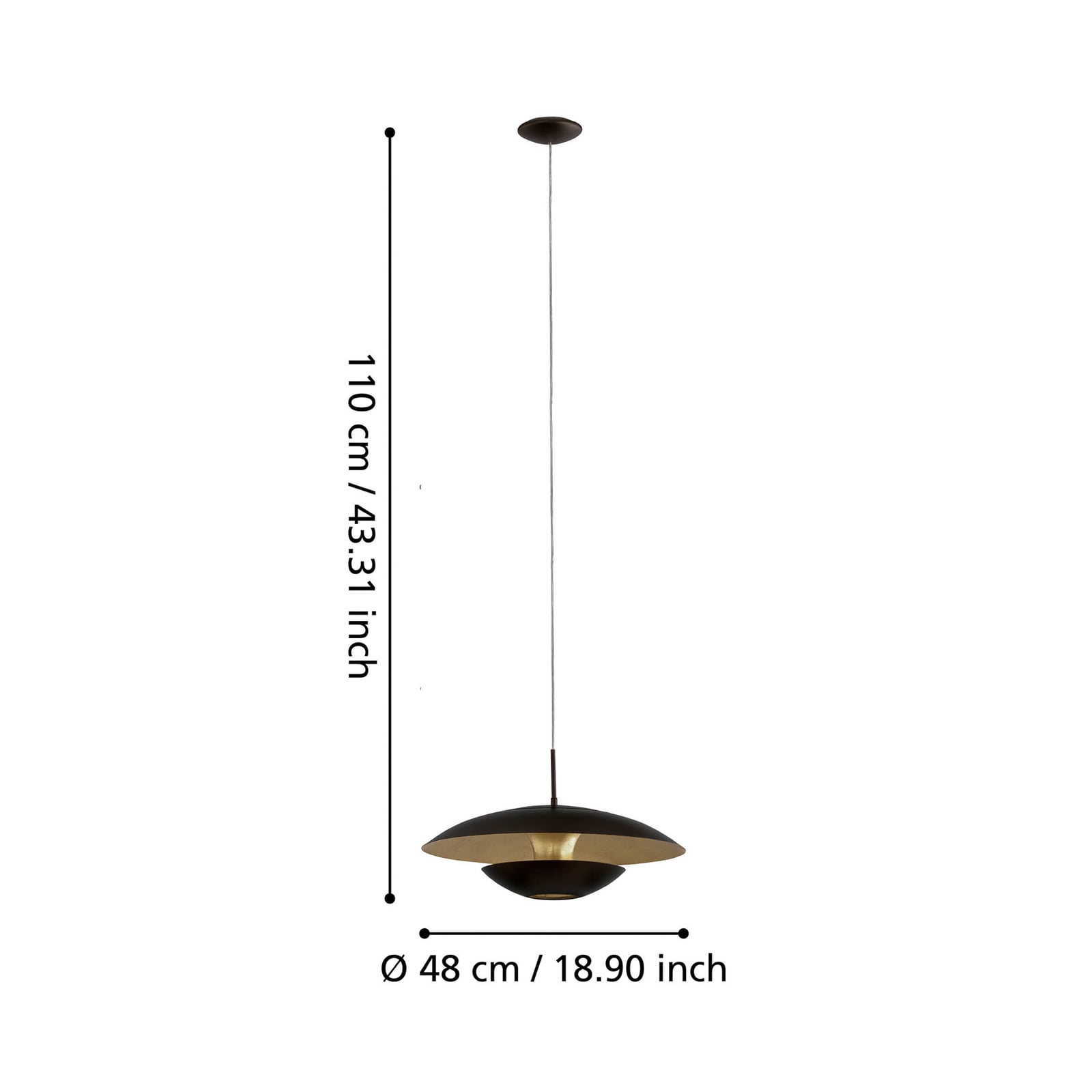 Eglo Hängeleuchte Nuvano LED Pendelleuchte Lampe dimmbar braun gold Ø 48 cm - 9002759957551