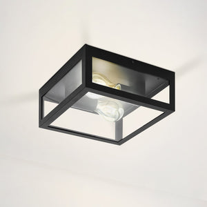 B-Ware Eglo Deckenleuchte Lampe Amezola 2-flammig LED dimmbar schwarz 29x29cm IP44