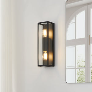 B-Ware Eglo Bad-Wandleuchte Amezola Designer Wandleuchte 2-flammig dimmbar schwarz IP44