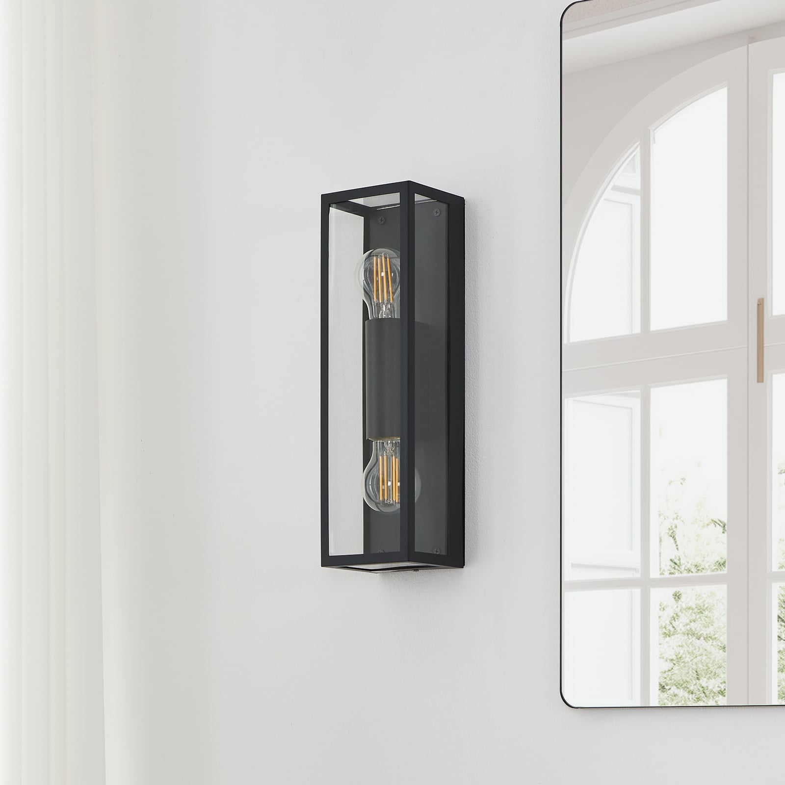 Eglo Bad-Wandleuchte Amezola Designer Wandleuchte 2-flammig dimmbar schwarz IP44 - 9002759991241