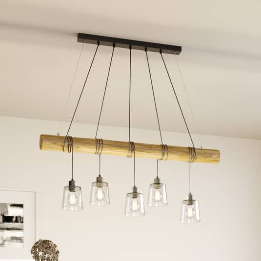 Euluna Hängeleuchte Hängeleuchte Lampe Leuchte Karrl Fünfflammig Klar/Braun 60 W B-Ware - 5905840217166