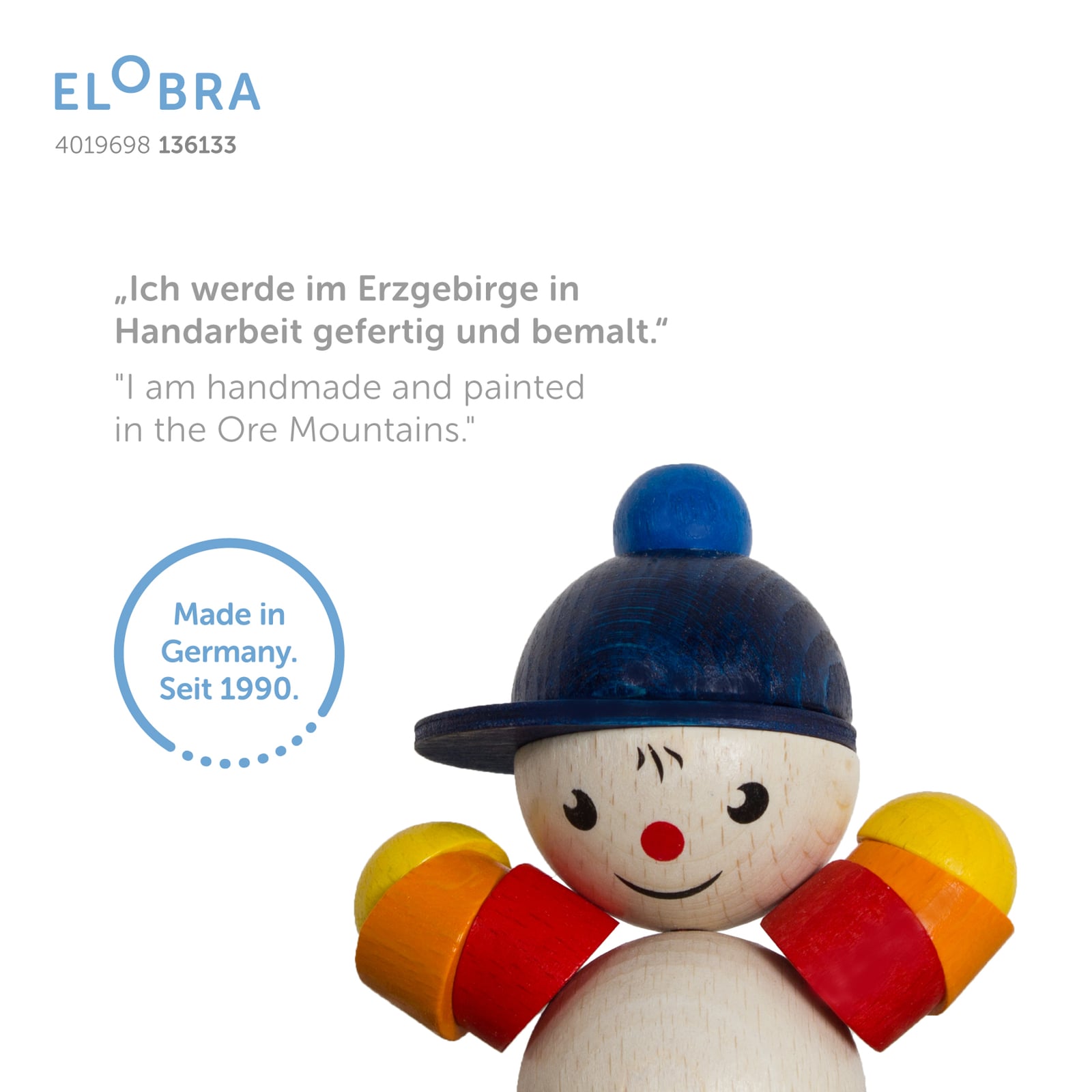 ELOBRA Deckenleuchte Luftschiff Joe LED Hängelampe Lampe dimmbar blau-rot - 4019698136133