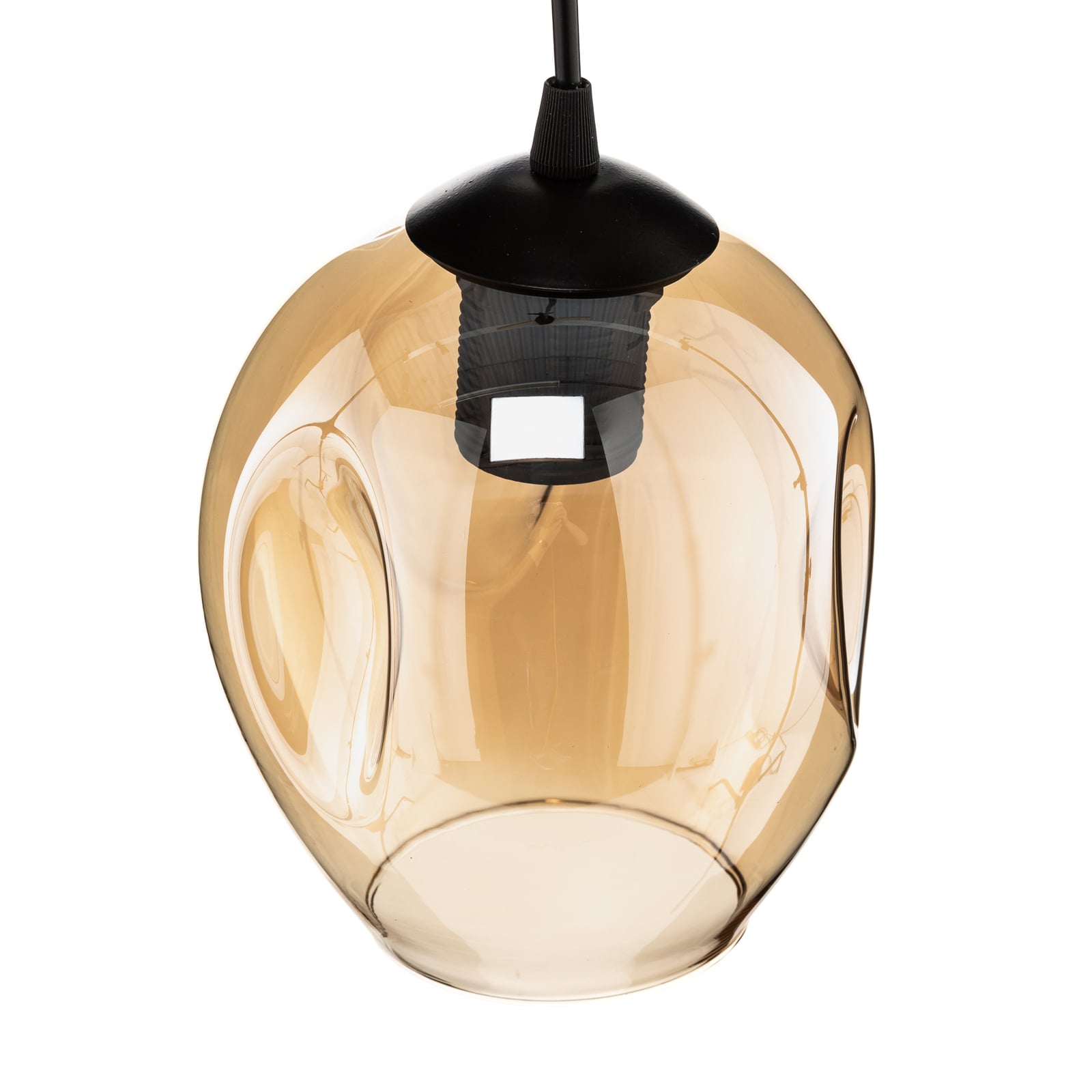 Pendellampe Starla einflammig Hängelampe dimmbar amber transparent schwarz 17cm - 5901738919143