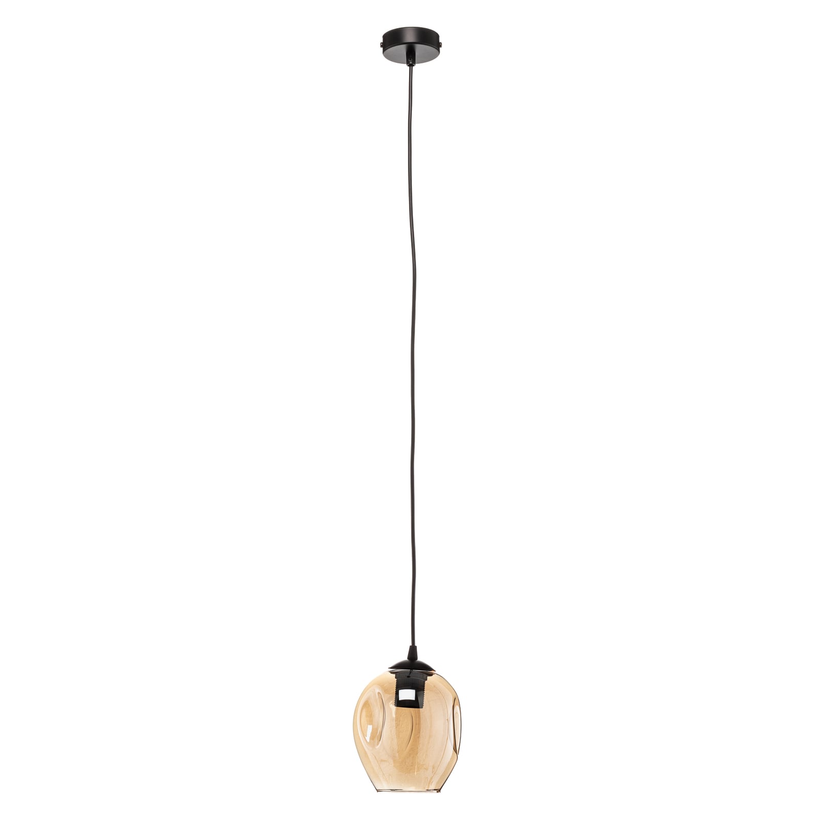 Pendellampe Starla einflammig Hängelampe dimmbar amber transparent schwarz 17cm - 5901738919143