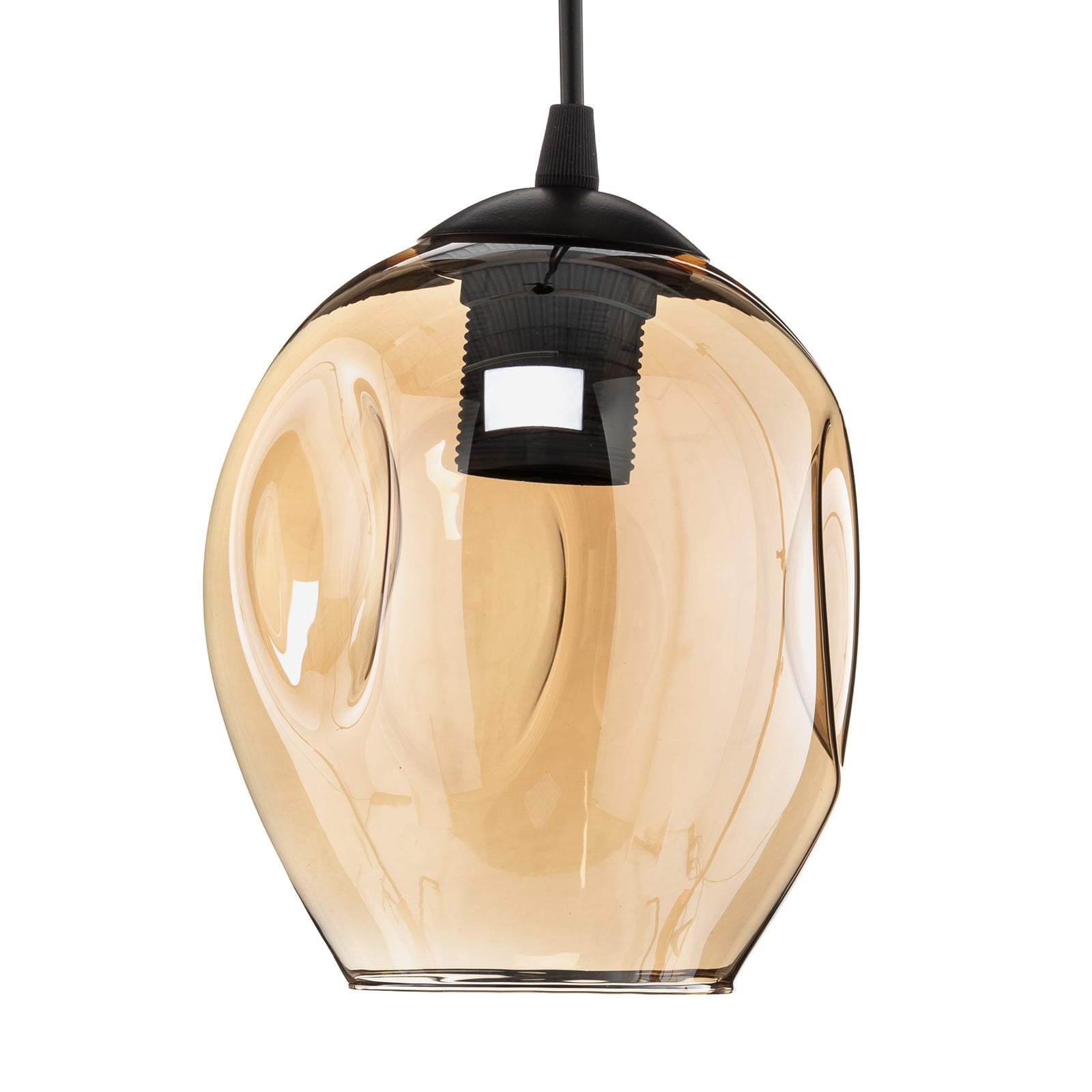 Pendellampe Starla einflammig Hängelampe dimmbar amber transparent schwarz 17cm - 5901738919143
