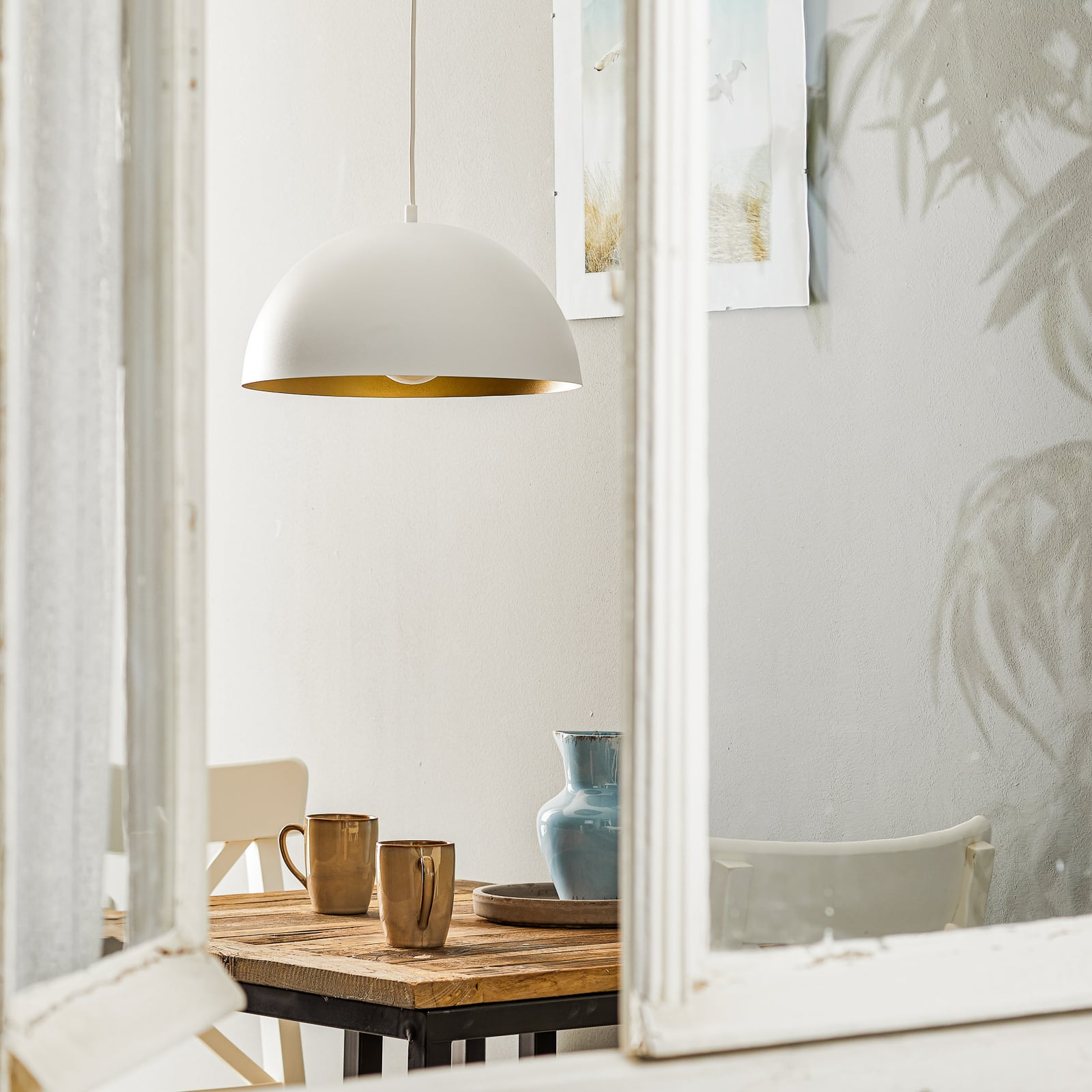 Hängelampe Beta LED Hängeleuchte Pendellampe dimmbar gold weiß Metall 17cm - 5902693778974