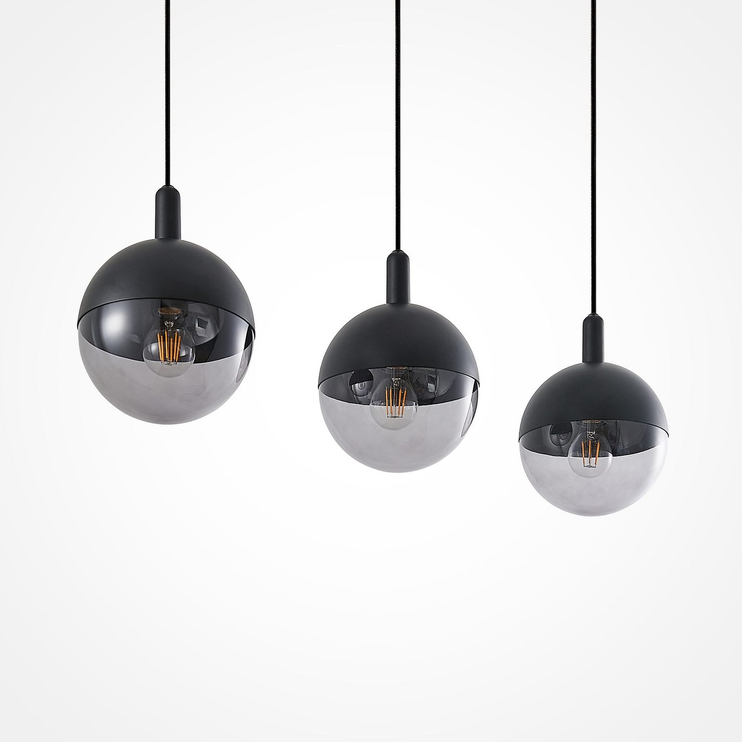 Suspension Lucande Dustian, plafonnier à 3 lumières, 90 cm, qualité B