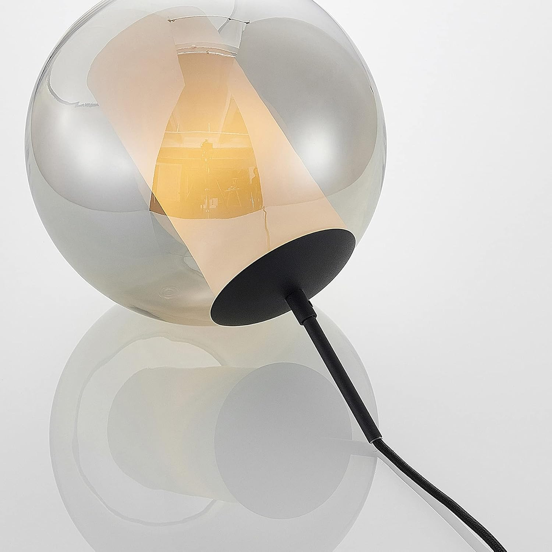 Lindby Yela Glas-Hängeleuchte Lampe Leuchte Deckenlampe dreiflammig rauchgrau