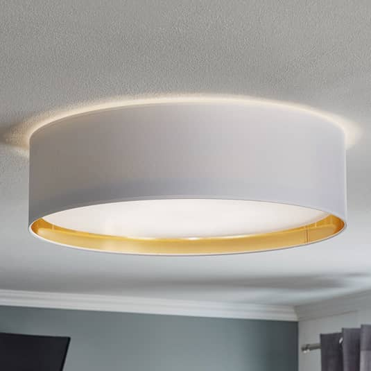 Euluna Deckenlampe Deckenlampe Lampe Leuchte Bilbao weiß gold Ø 60 cm