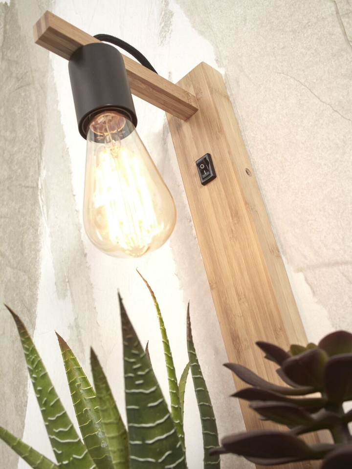 Good & Mojo Flores Wandleuchte Wandlampe Leuchte Lampe Licht Mit Ablage Natur B-Ware - 8716248089135