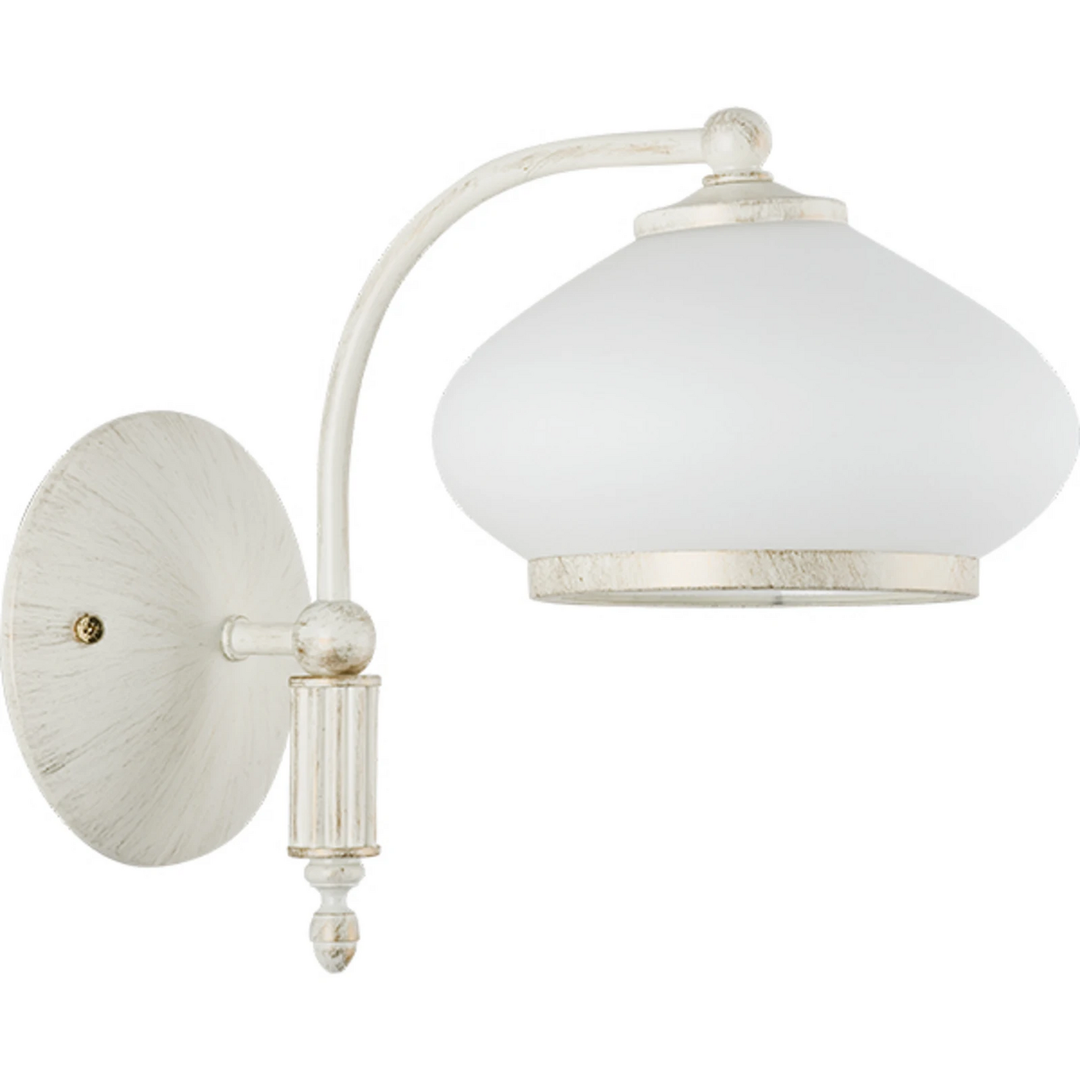 Wandleuchte Astoria Wandlampe Wandlicht Leuchte Lampe Licht Mit Glasschirm Weiß B-Ware - 5900458503304