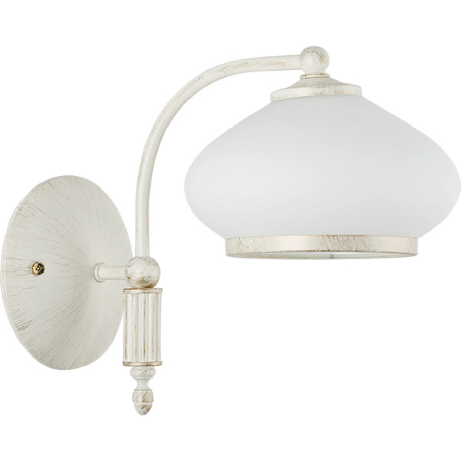 Wandleuchte Astoria Wandlampe Wandlicht Leuchte Lampe Licht Mit Glasschirm Weiß B-Ware - 5900458503304