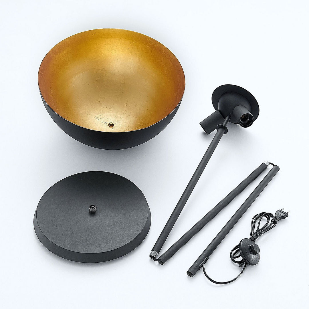 Lindby Stehleuchte Idalene aus Metall Stehlampe Leuchte Lampe IP20 schwarz-gold