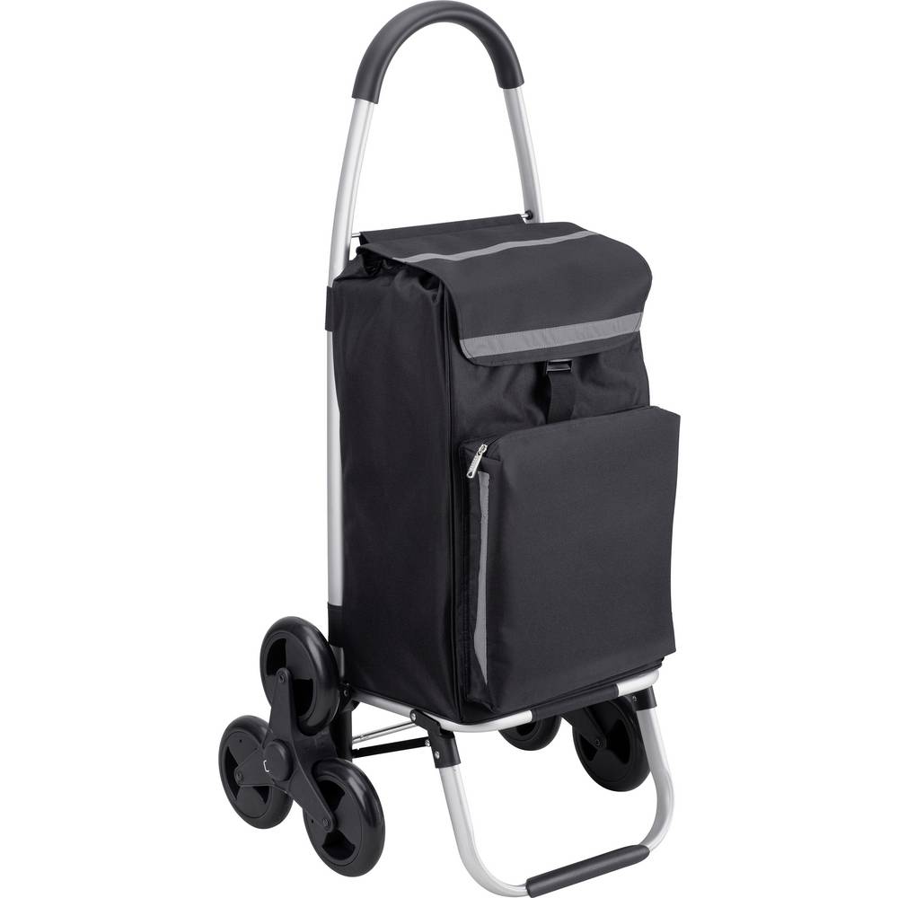 Metafranc Einkaufstrolley Einkaufswagen Aluminium schwarz 59l 20kg 47x46cm 108cm - 4004646203975