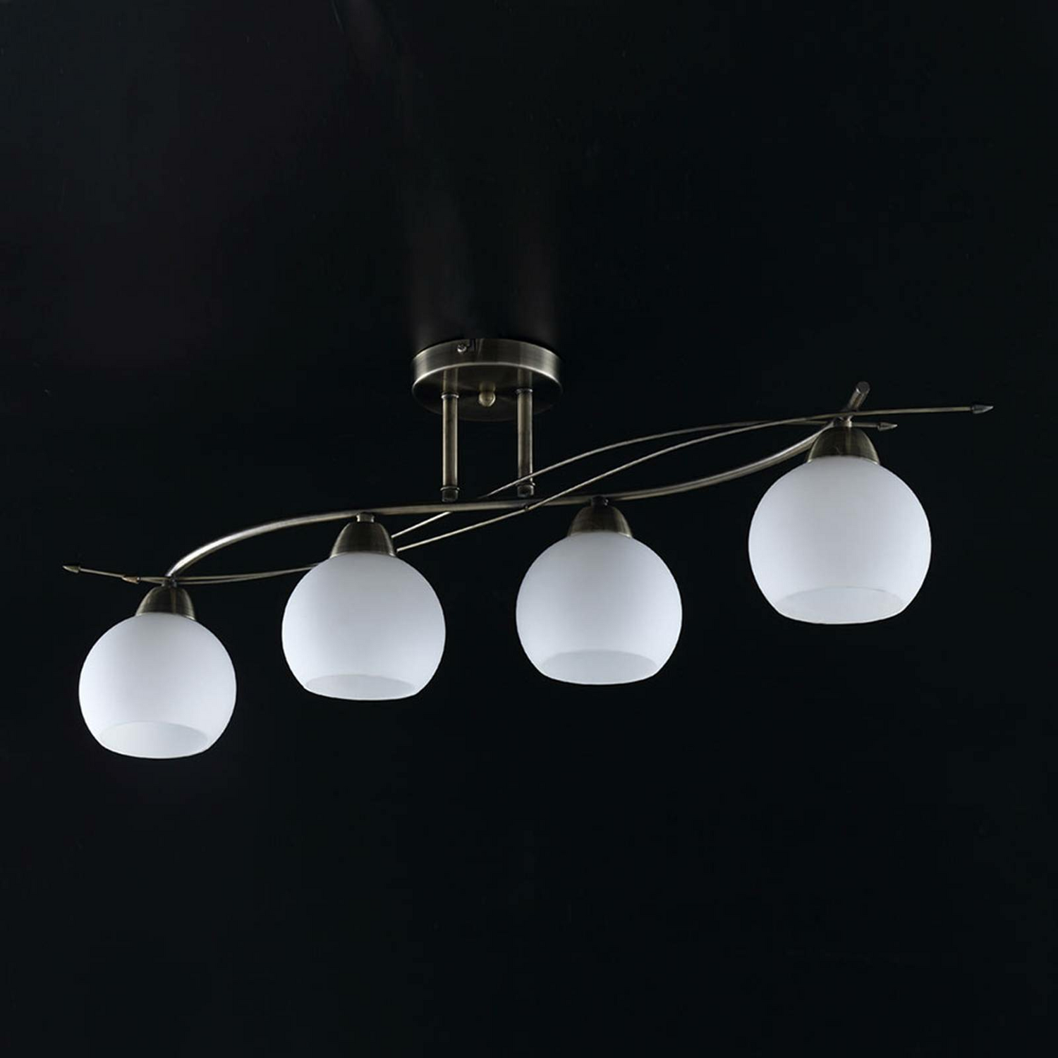 Suspension Lindby Leanda, 4 lumières, culot E14, blanc, Mess38, qualité B 