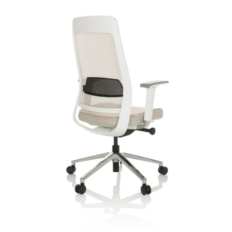 B-Ware Bürostuhl Drehstuhl Chiaro T2 White Netzstoff Grau Beige Schreibtisch Hjh Office