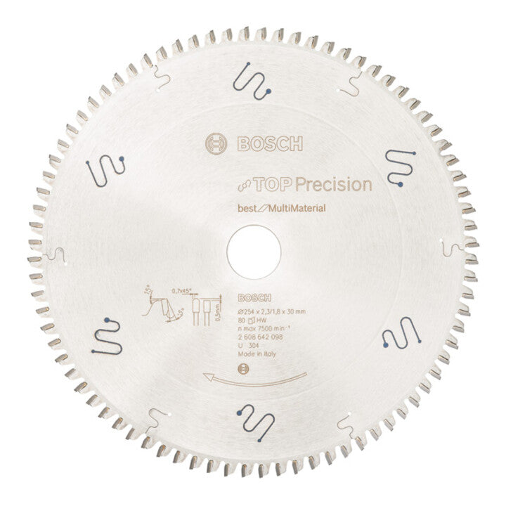 Bosch Kreissägeblatt Sägeblatt Multi Material 254mm 30mm 2,3mm 80 Zähne - 3165140574389