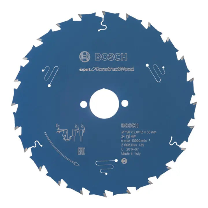 B-Ware Bosch Kreissägeblatt Sägeblatt Construct Wood 190x30x2mm 24 Z Handkreissäge Blau - 3165140797054