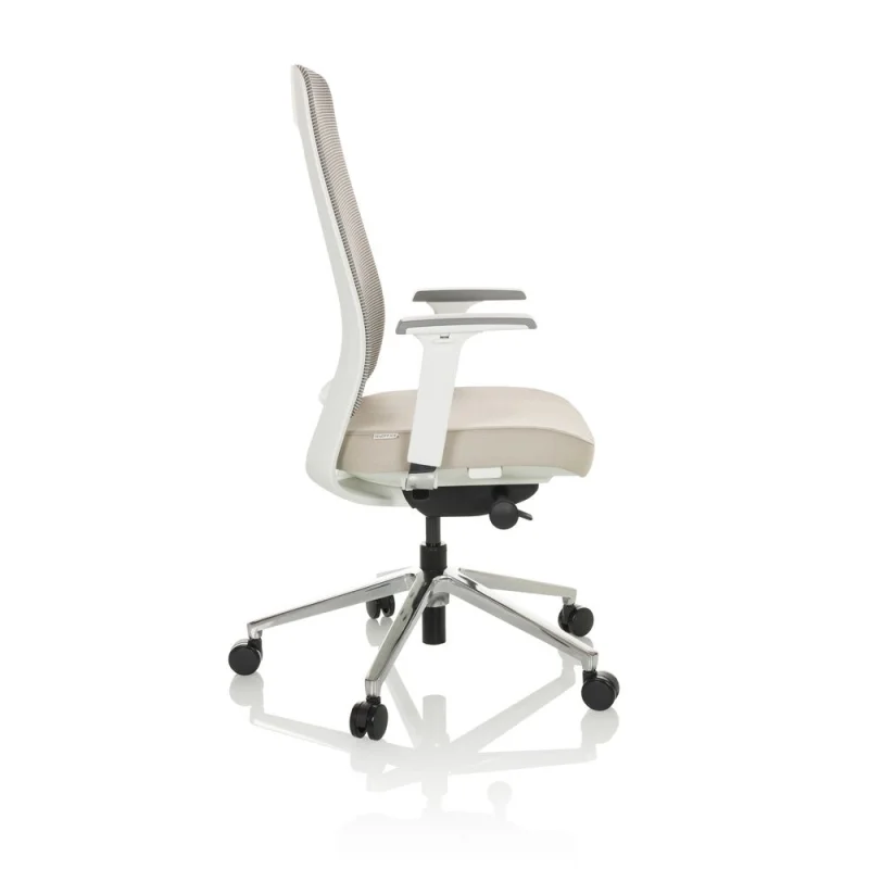 B-Ware Bürostuhl Drehstuhl Chiaro T2 White Netzstoff Grau Beige Schreibtisch Hjh Office
