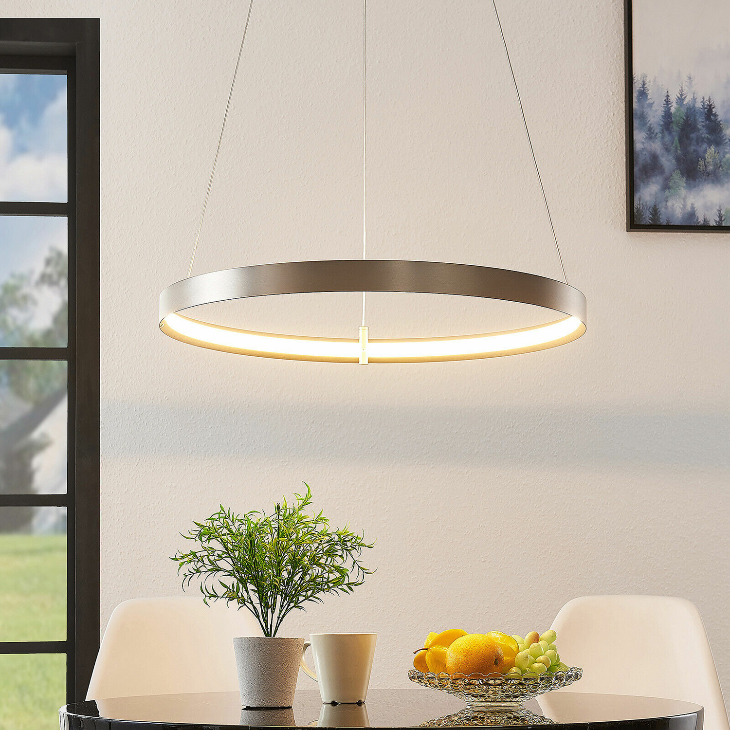 Lucande Naylia Led Hängeleuchte Hängeleuchte Lampe Leuchte Led Nickel ø 60 Cm B-Ware - 4251096574142