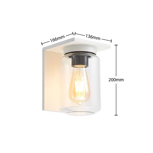 B-Ware Lucande Semka Außenwandleuchte Weiß Außenleuchte Wandleuchte Wandlampe Lampe E27
