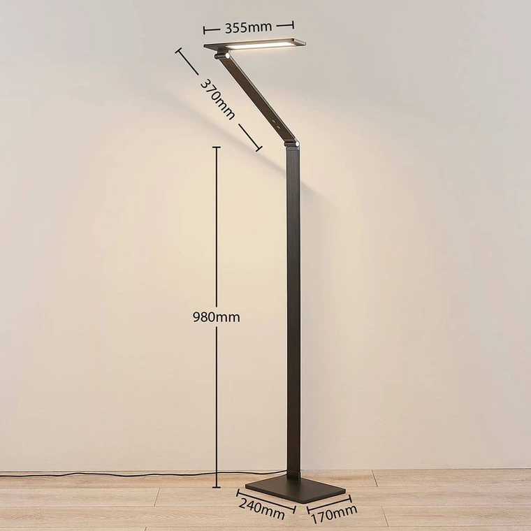 Lucande Dimmbare LED-Stehlampe Salome Standleuchte Wohnzimmerleuchte Leselampe