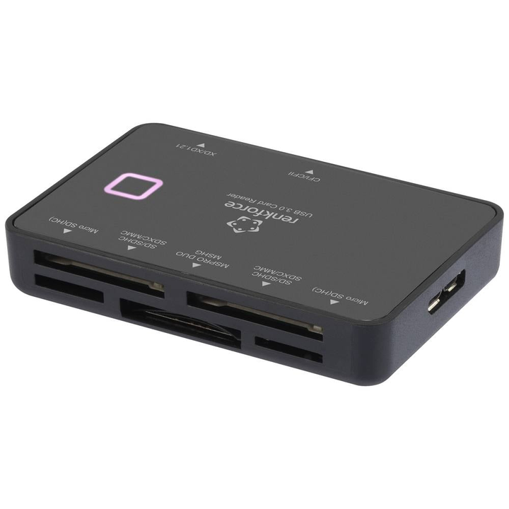 Renkforce Externer Speicherkartenleser Micro USB 3.2 Gen 1 USB 3.0 Schwarz