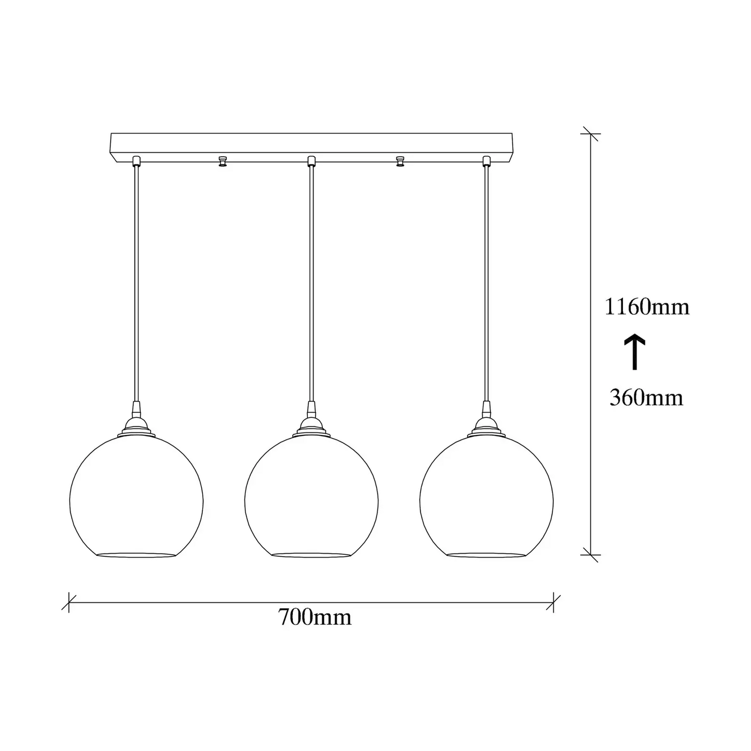Opviq Hängelampe Gold 022 Hängeleuchte Leuchte Lampe 3 Flammig Linear Glas ø2620 B-Ware - 8682870091184