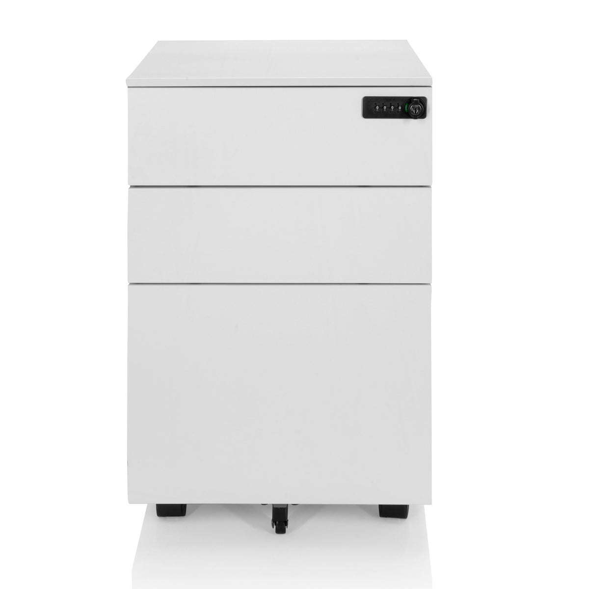 hjh OFFICE Rollcontainer COLOR OS I Schubladencontainer weiß mit Zahlenschloss - 4064323002260