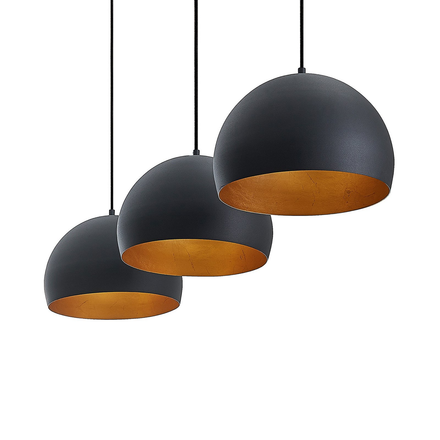 B-Ware Lindby Tarjei Pendelleuchte Hängeleuchte Deckenlampe Leuchte 120cm Schwarz Gold