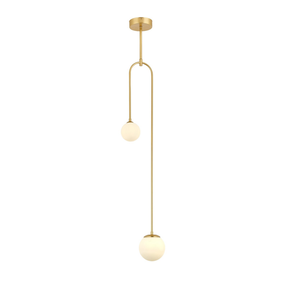 Hängeleuchte Av 1897 2 Bsa 2 Glaskugeln Gold Hängelampe Pendelleuchte Lampe G9403 B-Ware - 8698957177528
