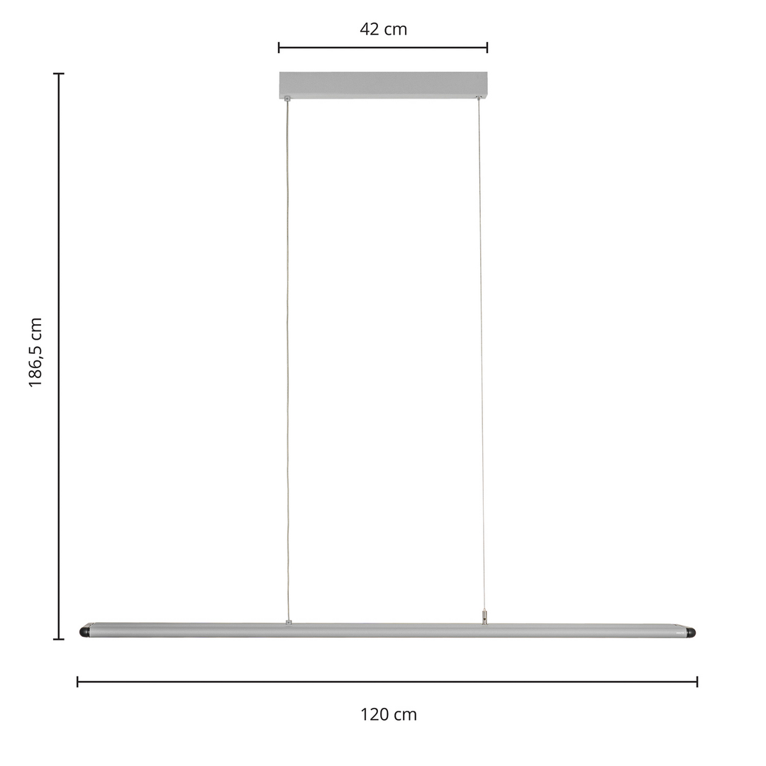 Prios LED-Hängeleuchte Zyair Leuchte silber Aluminium 5700lm dimmbar