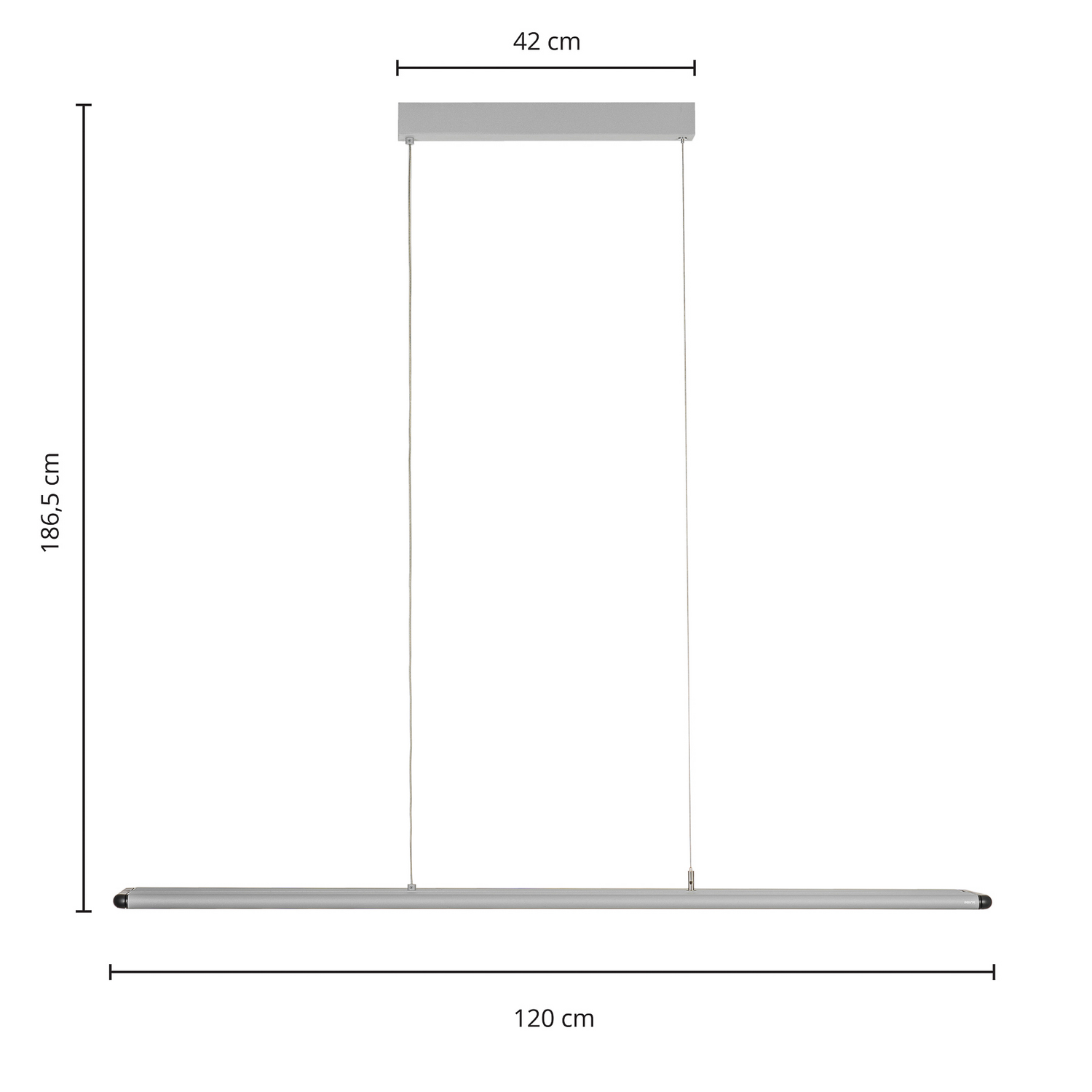 Prios LED-Hängeleuchte Zyair Leuchte silber Aluminium 5700lm dimmbar