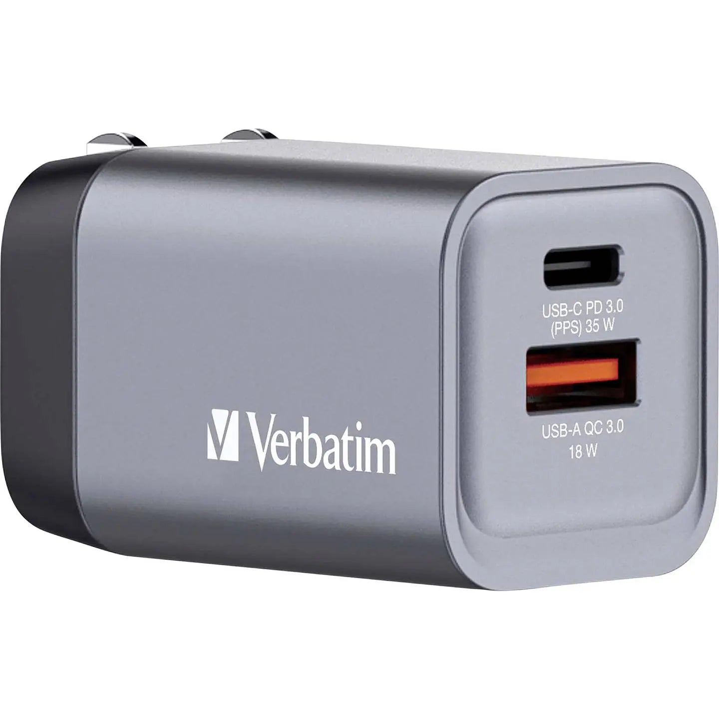 B-Ware Verbatim Reiseladeadapter Ladegerät Ga N Usb C Usb A Grau Smartphone Tablet - 23942322009