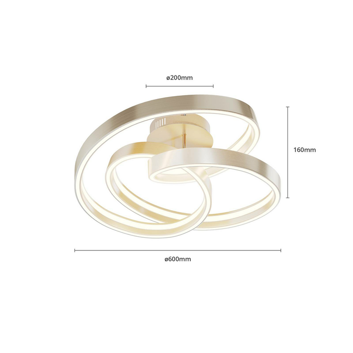 Lucande Gunbritt LED-Deckenlampe Deckenlampe Lampe Leuchte LED 56 W silberg651