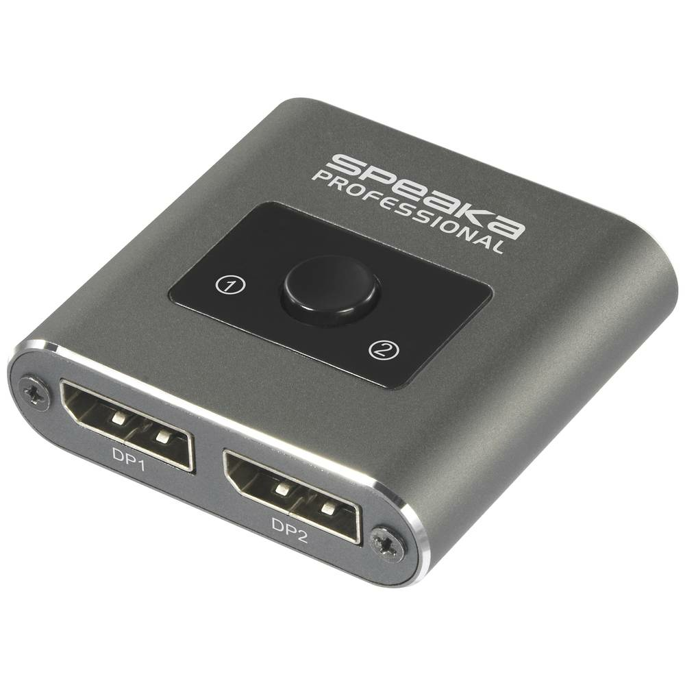 SpeaKa Professional SP-BDS-250 2 Port DisplayPort-Switch UHD 8K @ 60 Hz, UHD 4K