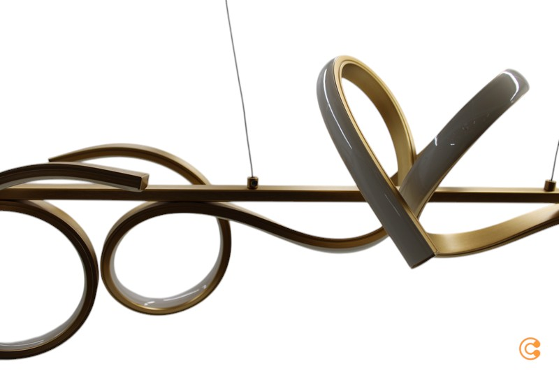 Just Light. Led Pendelleuchte Curls Hängelampe Deckenlampe Led Messing Matt B-Ware - 4043689959890