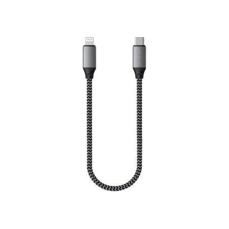 Satechi - USB-C to Lightning Charging Cable - 25cm, Apple MFi Certified, for iPhone 14/13/12/XS/XR/X Series - Black - 0879961008840