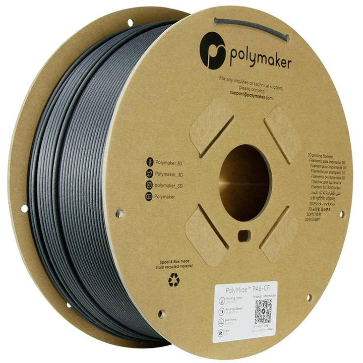 Polymaker PG03004 PA6-CF Kohlenstofffaserverstärktes Filament Druckerfilament