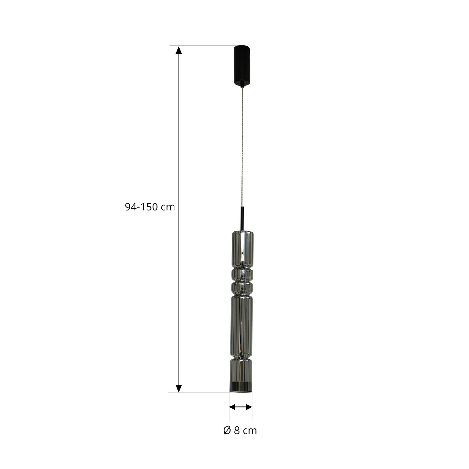 B-Ware Lucande Led Hängeleuchte Christelle Schwarz ø 8 Cm Glas Deckenlampe Lampe Spot