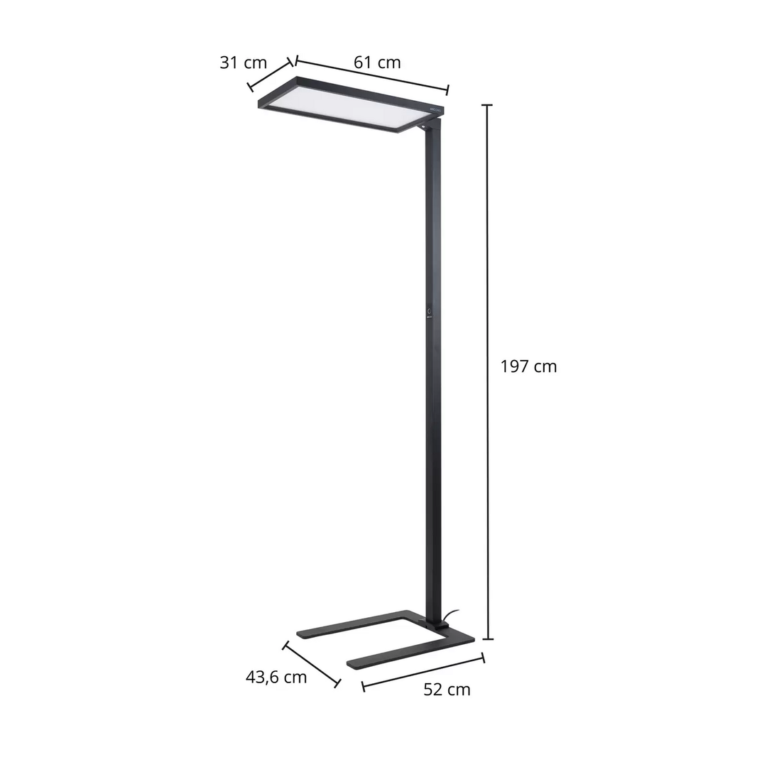 Arcchio Nelus Büro-LED-Stehlampe Stehleuchte Lampe Leuchte Sensor schwarz