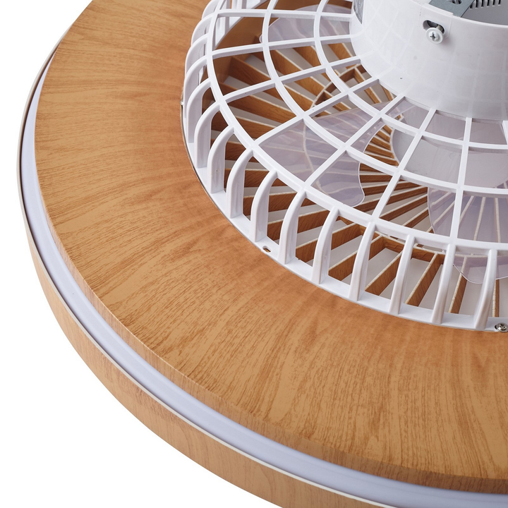 Lindby LED-Deckenventilator Teleo Deckenventilator Venti holzfarben DC leise CCT